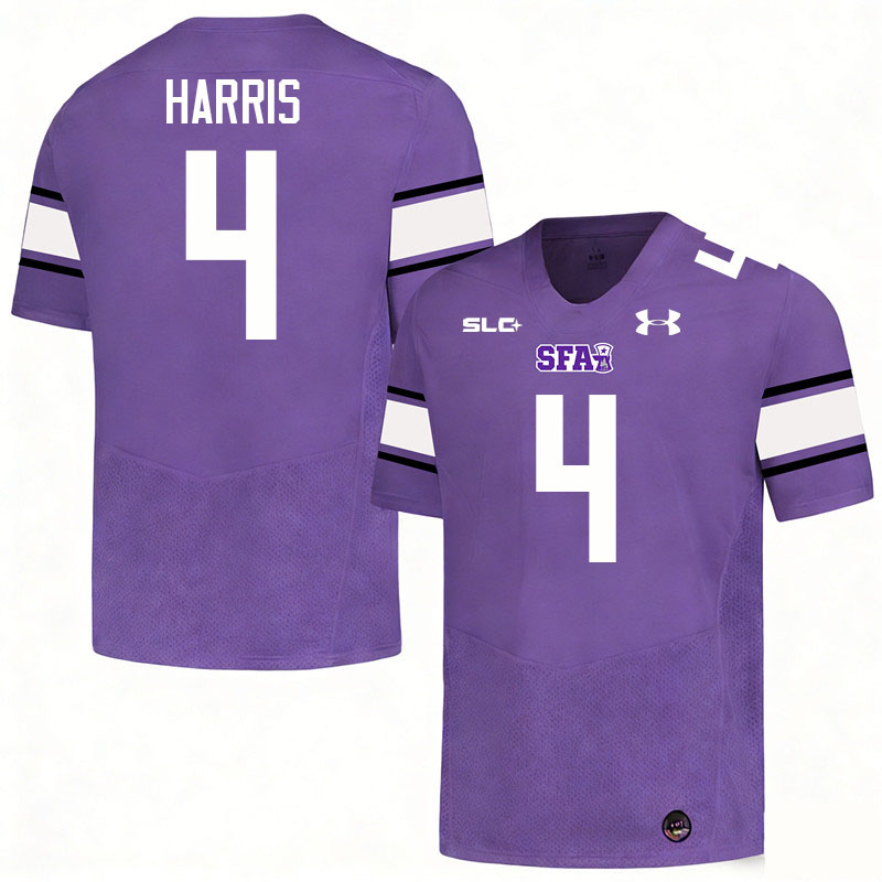 Stephen F. Austin Lumberjacks #4 Kylon Harris College Football Jerseys,Uniforms-Purple